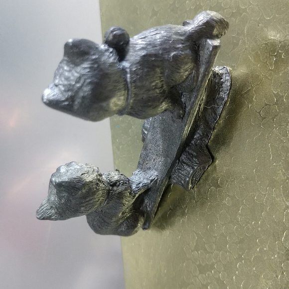 🐆❤️Two Kittens On Pewter Seesawing Vintage Numbered On Bottom by Spoontiques - Picture 6 of 10